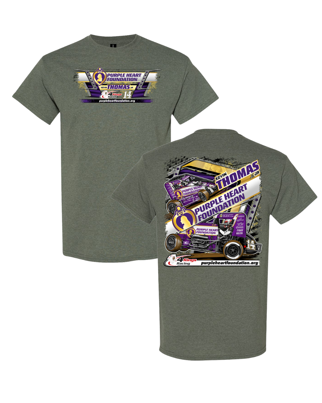 14 Purple Heart Foundation Tshirt - Heather Military Green – Shop KTJ