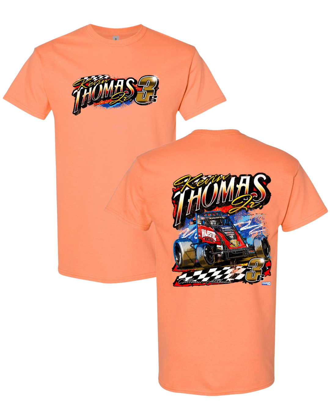 3R Checkered Flag Tshirt - Tangerine – Shop KTJ